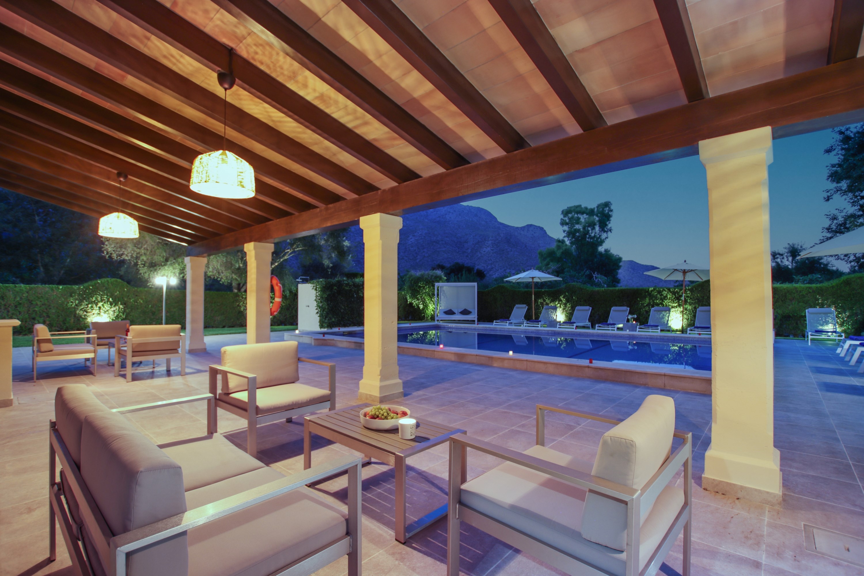 Terrace at dusk